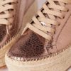 Tenis de Cuero Para Mujer Cuero Vaporiano Oro y Plataforma en Yute - Imagen 3