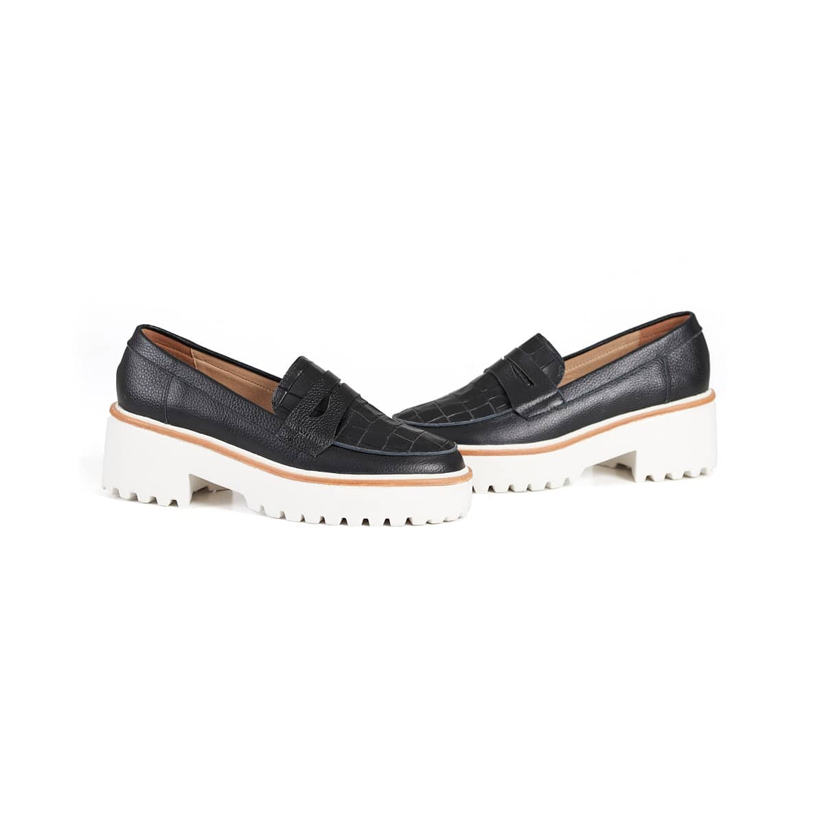 Zapatos Tipo Loafer Para Mujer Con Plataforma - Ref. Z-2764N - DFV Leather  Shoes & Bags
