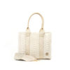 Bolso de Hombro / Manos Libres en Cuero  - Ref. B-1553 Blanco Oro